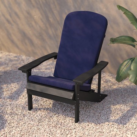 Flash Furniture SLT Gray Adirondack Chairs with Blue Cushions, 2PK 2-JJ-C14501-CSNBL-SLT-GG